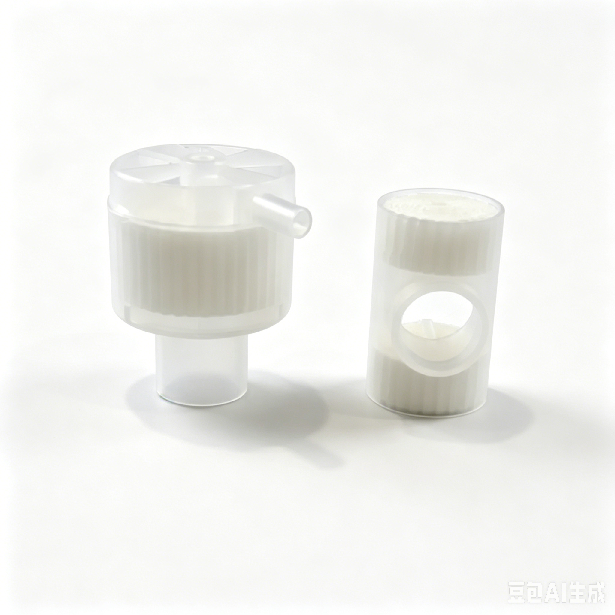 一次性 HME 过滤器 – 热湿交换过滤器，带 22mm/15mm 连接器，用于呼吸机和麻醉回路